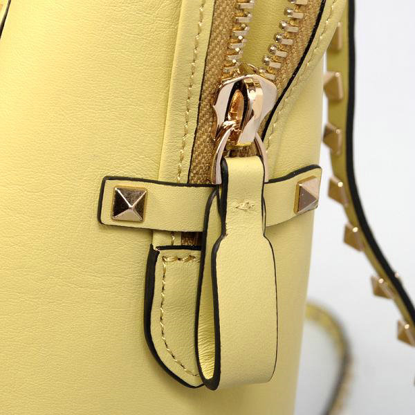 2014 Valentino Garavani rockstud double handle bag 1912 yellow on sale - Click Image to Close
